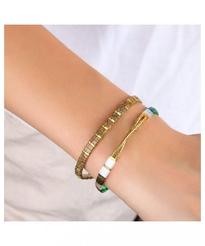 Elastic Bracelets for Women Stranded Tila Beads 1840L $10.39 Bracelets