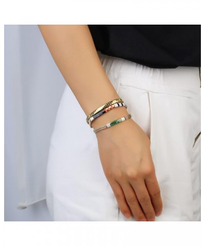 Elastic Bracelets for Women Stranded Tila Beads 1840L $10.39 Bracelets