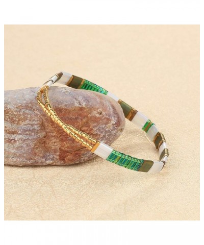 Elastic Bracelets for Women Stranded Tila Beads 1840L $10.39 Bracelets