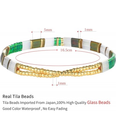 Elastic Bracelets for Women Stranded Tila Beads 1840L $10.39 Bracelets