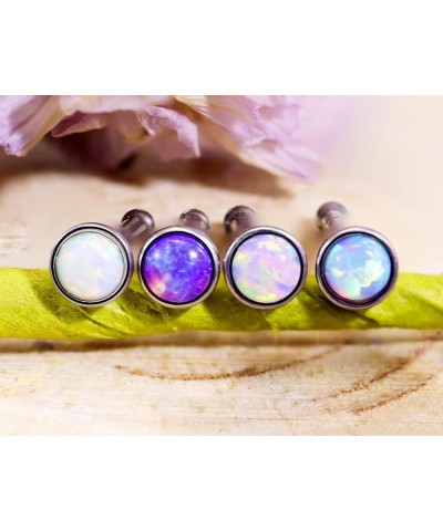 18G Opal Nose Rings Studs 316L Surgical Steel Screw Nose Nostril Body Piercing Jewelry for Women Men Girls Opal Size 1.5MM-2M...