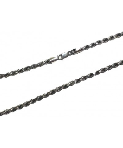 Fine Sterling Silver Oxidized Antique Vintage 4.5mm Rope Chain Necklace 18.0 Inches $59.19 Necklaces