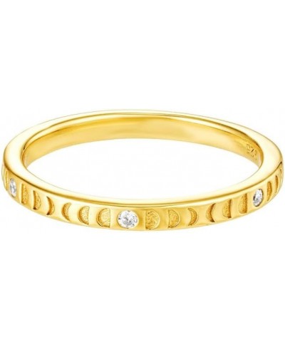 Dainty 18K Gold CZ Diamond Stackable Eternity Band Ring for Women Gift for Her 9 06-Augustine Moon $14.69 Rings