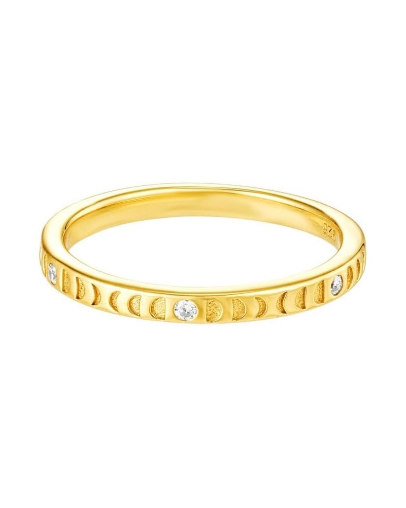 Dainty 18K Gold CZ Diamond Stackable Eternity Band Ring for Women Gift for Her 9 06-Augustine Moon $14.69 Rings