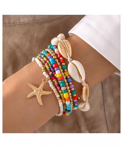 Shell Bracelets for Women Boho Layered Beaded Bracelets Seashell Bracelets Starfish Bracelets Summer Beach Bracelets Jewelry ...