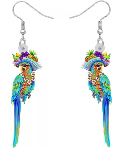 Cute Acrylic Macaw Parrot Earrings Dangle Charms Jimmy Buffett Accessories for Women Girls Summer Animals Jewelry Gifts Hawai...