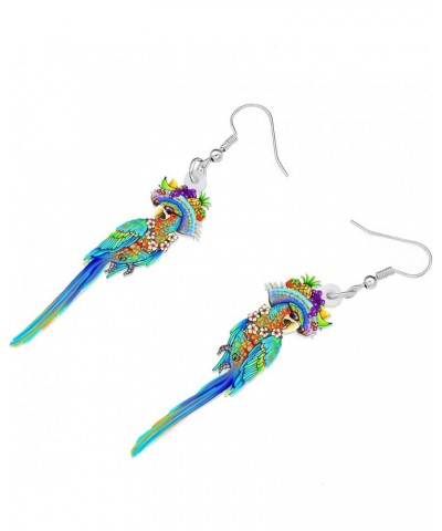 Cute Acrylic Macaw Parrot Earrings Dangle Charms Jimmy Buffett Accessories for Women Girls Summer Animals Jewelry Gifts Hawai...