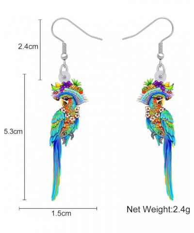 Cute Acrylic Macaw Parrot Earrings Dangle Charms Jimmy Buffett Accessories for Women Girls Summer Animals Jewelry Gifts Hawai...