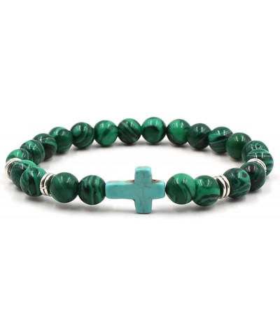 Bracelets for Women, Malachite Bracelets for Men 1PCS Cross Green Bead Crystal Bracelets Unisex $9.52 Bracelets