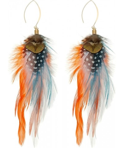 Long Feather Earrings for Women Bohemian Dangle Earrings Lightweight Feather Statement Earrings Handmade Jewelry Style J $8.2...