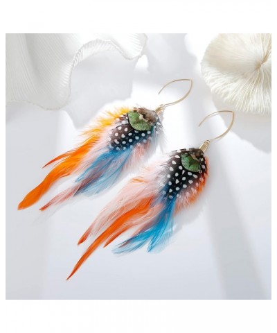 Long Feather Earrings for Women Bohemian Dangle Earrings Lightweight Feather Statement Earrings Handmade Jewelry Style J $8.2...