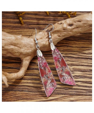 Women Natural Stone Earrings Unique Healing Gemstone Energy Hypoallergenic Lightweight Dangle Drop Earrings Multiple Styles E...