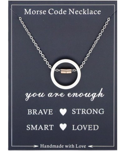 Initial Necklaces in Morse Code for Women Girls Teen Morse Code Alphabet Letters Name Necklace Gift for Her M $10.07 Necklaces