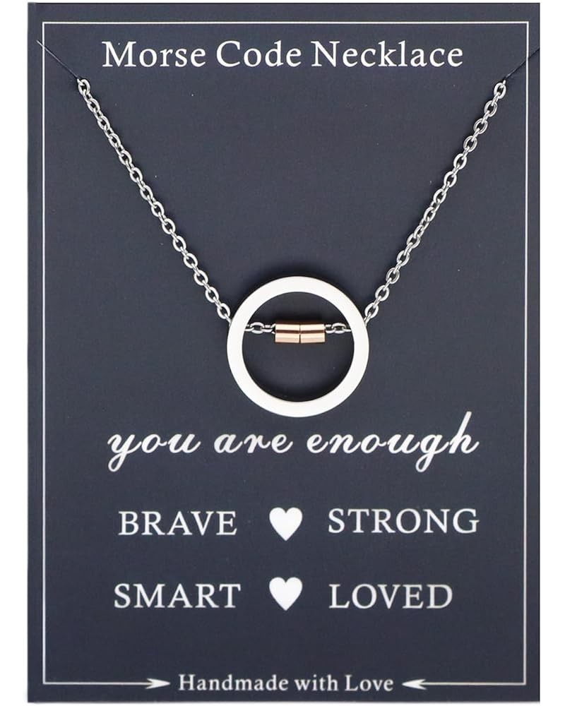 Initial Necklaces in Morse Code for Women Girls Teen Morse Code Alphabet Letters Name Necklace Gift for Her M $10.07 Necklaces