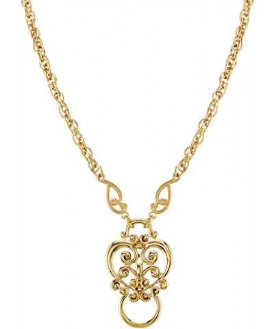 1928 Jewelry Silver Tone Heart Eyeglass Holder Pendant Necklace, 28 Gold $15.59 Necklaces