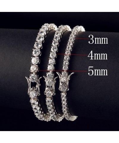 Tennis Chain Necklace Bracelet For Women 18K Gold Plated 3/4/5MM Round Cut Faux Diamond Link Chains Set Gift Fit Men Ladies 7...