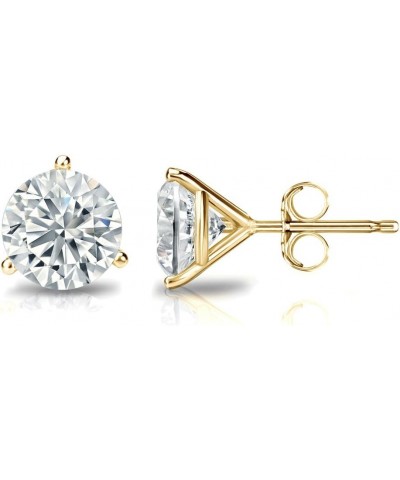 14k Gold Round Diamond Stud Earrings (1/6 to 2cttw, J-K, I1-I2) 3-Prong Martini set with Push-backs Yellow Gold 0.6 carats $1...