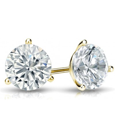 14k Gold Round Diamond Stud Earrings (1/6 to 2cttw, J-K, I1-I2) 3-Prong Martini set with Push-backs Yellow Gold 0.6 carats $1...