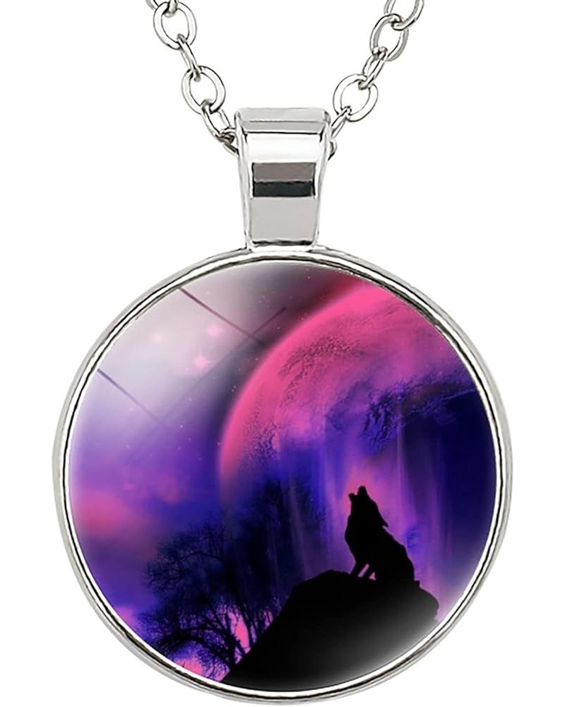 Wolf Necklace Gifts For Women - Cute Pendant Necklace For Teen Women Purple $8.85 Necklaces