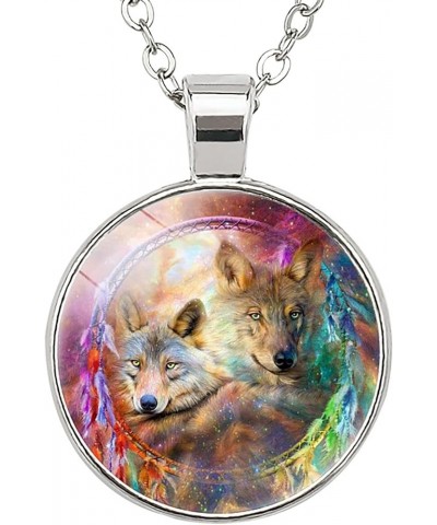 Wolf Necklace Gifts For Women - Cute Pendant Necklace For Teen Women Purple $8.85 Necklaces