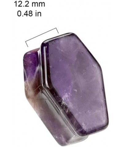 Coffin Shaped Amethyst Stone Double Flared Plugs, Sold as a Pair 25mm (1") $9.19 Body Jewelry