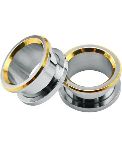 316L Stainless Steel Gold bevel Edge Flesh Ear Tunnel Plug Ear Gauges Expanders Body Jewelry Gauge-5/8"(16mm) $8.84 Body Jewelry