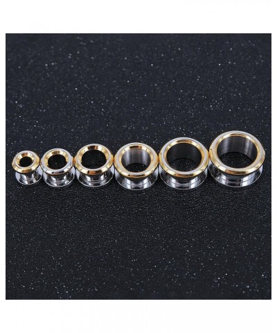 316L Stainless Steel Gold bevel Edge Flesh Ear Tunnel Plug Ear Gauges Expanders Body Jewelry Gauge-5/8"(16mm) $8.84 Body Jewelry