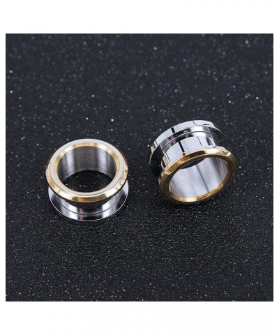 316L Stainless Steel Gold bevel Edge Flesh Ear Tunnel Plug Ear Gauges Expanders Body Jewelry Gauge-5/8"(16mm) $8.84 Body Jewelry