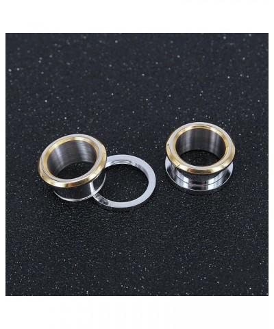 316L Stainless Steel Gold bevel Edge Flesh Ear Tunnel Plug Ear Gauges Expanders Body Jewelry Gauge-5/8"(16mm) $8.84 Body Jewelry