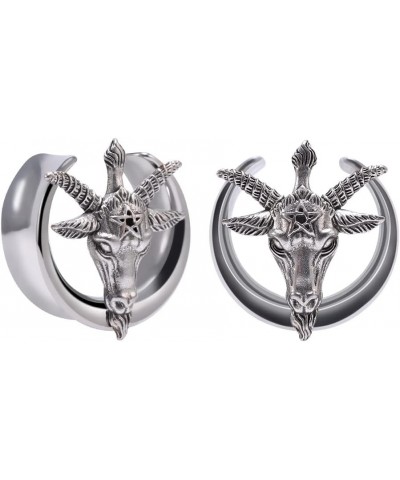 1 Pair Stainless Steel Gauges For Ears Double Flared Piercing Tunnels Notched Plugs Stretchers 0g to 1 Inch. silver 0g(8mm) $...