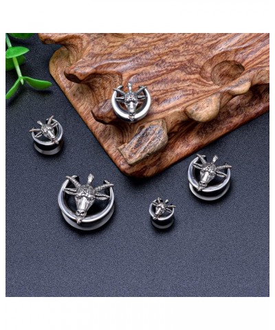 1 Pair Stainless Steel Gauges For Ears Double Flared Piercing Tunnels Notched Plugs Stretchers 0g to 1 Inch. silver 0g(8mm) $...