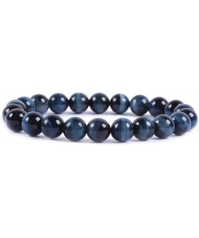 Handmade Gem Semi Precious Gemstone 8mm Round Beads Stretch Bracelet 7" Unisex Blue Tiger Eye $6.50 Bracelets