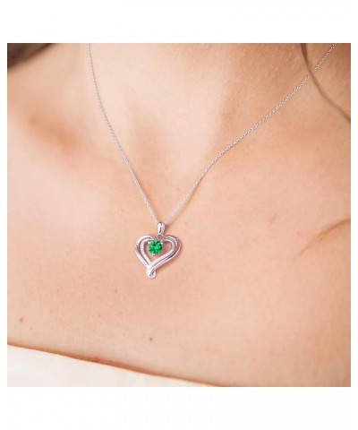 Love Heart Necklaces for Women, 18k Rose Gold Over 925 Sterling Silver with Birthstone Zirconia Jewelry for Women, Twisted Da...