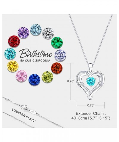 Love Heart Necklaces for Women, 18k Rose Gold Over 925 Sterling Silver with Birthstone Zirconia Jewelry for Women, Twisted Da...