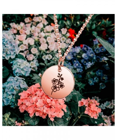 Personalized Birth Flower Necklace Birth Month Mom Necklace Birthday Gift for Her May-Hawthorn RG $9.53 Necklaces