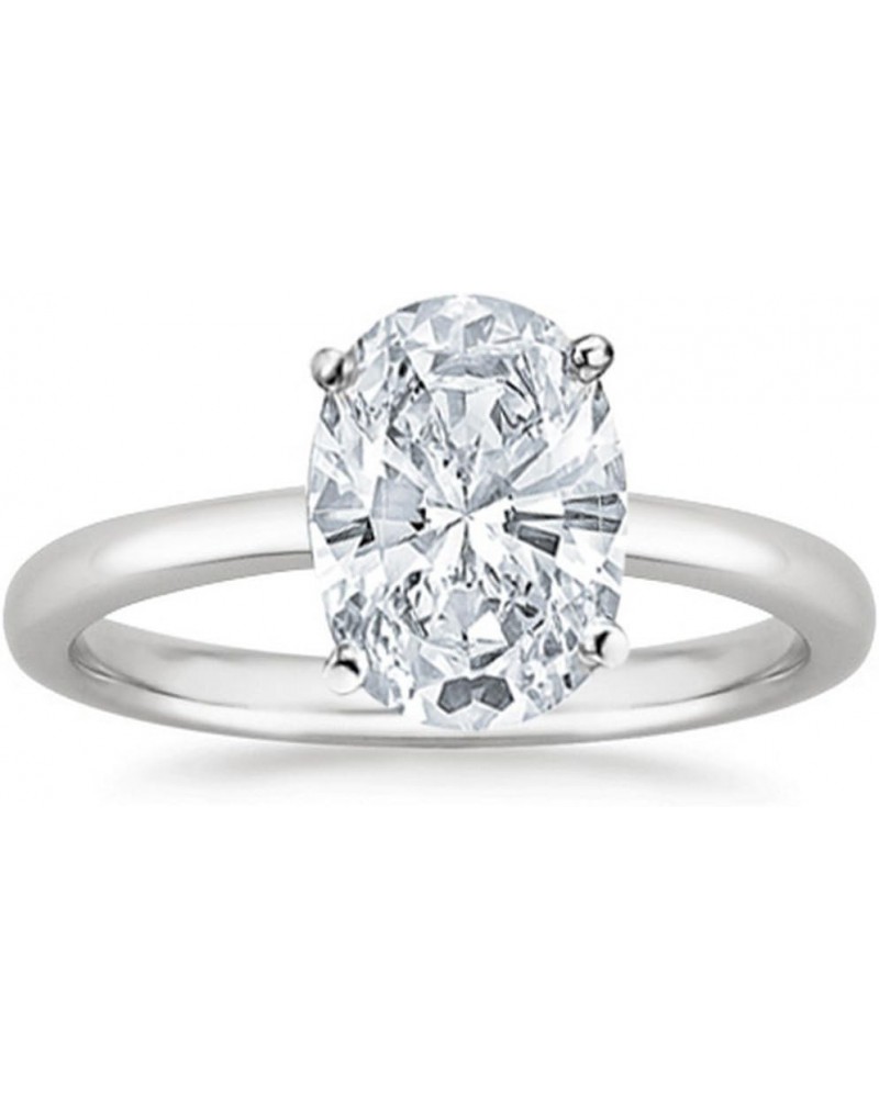 Platinum 1-5 Carat Lab Grown Solitaire Oval Cut IGI Certified Diamond Engagement Ring (D-E Color VS1-VS2 Clarity) 1.75 carats...