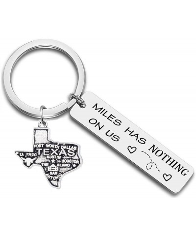 Miles Has Nothing on Us United States Keychain US Map Keychian for Long Distance Relationship Gift Texas $8.66 Pendants