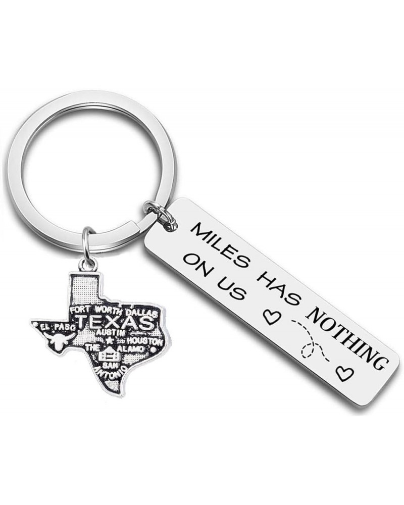 Miles Has Nothing on Us United States Keychain US Map Keychian for Long Distance Relationship Gift Texas $8.66 Pendants