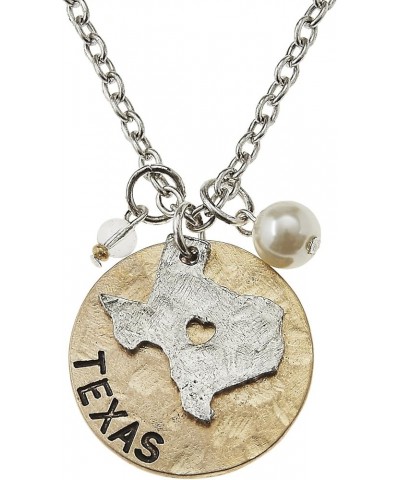 Two-Tone State Charm Pendant Necklace, 16 inches + 2 inch ext Texas $10.19 Necklaces