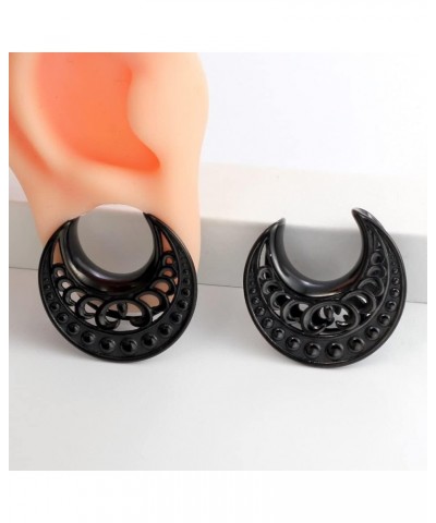 2PCS Elegant Wedding Floral Saddle Plugs Ear Tunnels Gauges Hypoallergenic Piercing Stainless Steel Stretchers For Ears Women...