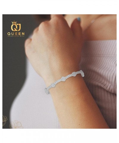 925 Sterling Silver Tennis Bracelet | Cubic Zirconia Tennis Bracelets for Women | 14k Gold Plated Bracelet for Her | Dainty G...