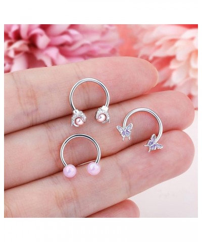 4pcs Septum Rings 16g Spetum Jewelry Gold Cartilage Hoop Nose Rings Hoop Daith Piercing Jewelry Helix Tragus Earrings for Wom...