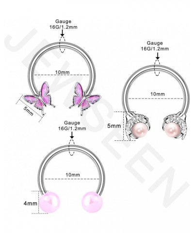 4pcs Septum Rings 16g Spetum Jewelry Gold Cartilage Hoop Nose Rings Hoop Daith Piercing Jewelry Helix Tragus Earrings for Wom...