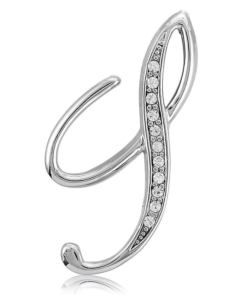 Initial Letter Brooch Pin for Women, Silver-Tone Letter S $10.55 Brooches & Pins