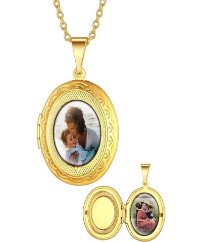 Supcare Locket Necklace That Holds Pictures-Engraved Photo Pendant Custom Jewellery Gifts for Men Women (with Jewellery Gift ...