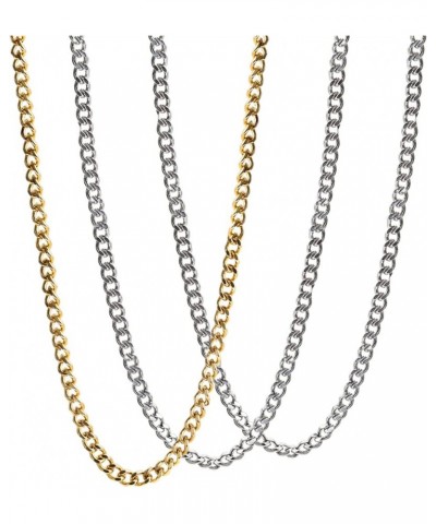 3 Pcs 3.5mm Mens Chain Necklaces Stainless Steel Cuban Link Chain for Men Women 18, 20, 22, 24 Inch 24inch 2Silver-Gold $8.39...