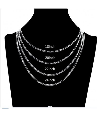 3 Pcs 3.5mm Mens Chain Necklaces Stainless Steel Cuban Link Chain for Men Women 18, 20, 22, 24 Inch 24inch 2Silver-Gold $8.39...