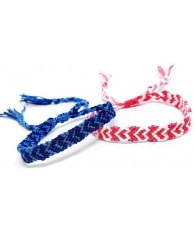 Woven Matching Braclets Handmade Adjustable Braided Bracelets Colorful Pink Blue String Bracelets Promise Best Friends Distan...