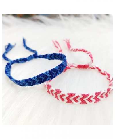 Woven Matching Braclets Handmade Adjustable Braided Bracelets Colorful Pink Blue String Bracelets Promise Best Friends Distan...