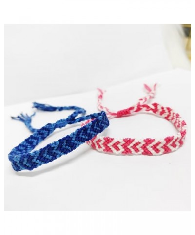 Woven Matching Braclets Handmade Adjustable Braided Bracelets Colorful Pink Blue String Bracelets Promise Best Friends Distan...